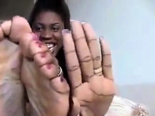 Six Foot Ebony Amazon shows off Her Huge Black Feet
