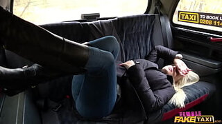 I Let George Bang Away on my Pussy with my Massive TITS OUT - Female Fake Taxi