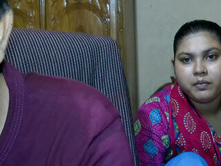Newly marriage couple Wife husband friend Indian village