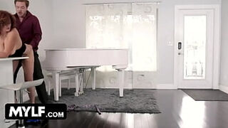 Bustylicious MILF Andi James seduces her stepson and got fucked in the bathroom&period;She gets wild as she got pounded hard while her huge tits&a