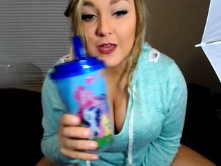Big titted blonde milf solo toying