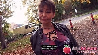 UGLY and OLD - MILF&comma; almost GRANNY public fuck & no regrets Rubina dates66&period;com
