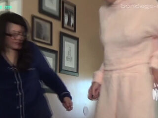 Milf Gigi Slyyy Bondage Vibrtor Tied Up In Her Pajamas