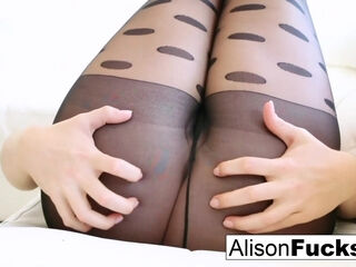 Alison Tyler : Alison Tyler uses her long legs to tease off her stockings