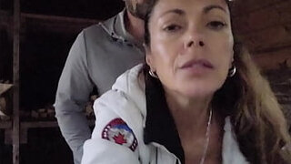 Wife gets a hard doggy outside