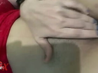 Red Lingerie Masturbation &ndash_ My Colombian Moans and Fingers Her Wet Pussy &ndash_ ColomPerX