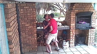 Spy camera &colon; couple caught fucking on the porch of the nature reserve