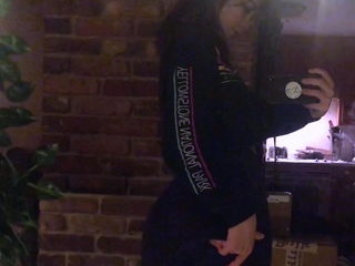 Amateur striptease and Solo masturbation