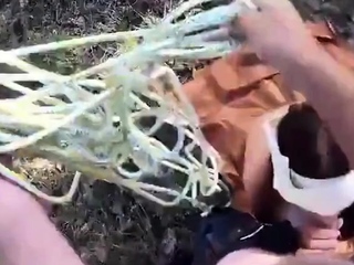 Russian MILF Hogtied in the Forest