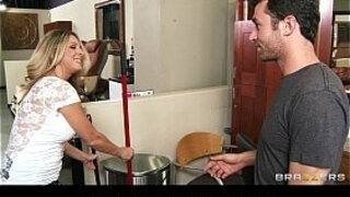 Horny blonde MILF Angela Attison is fucked anally by her customer