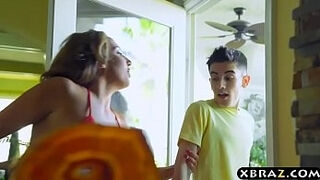 Young guy gets lucky with three MILFS at this bbq party