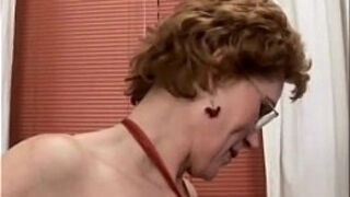 Grandmother fucks y&period; man in the office