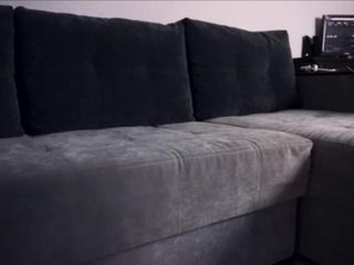Moaning masturbation on the couch
