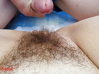 hairy wet butterfly pussy is fucked on the balcony ... short and hot