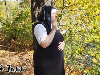 Smoking Pregnant Nun