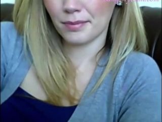 Blond hair girl chat and strip for viewers webcam
