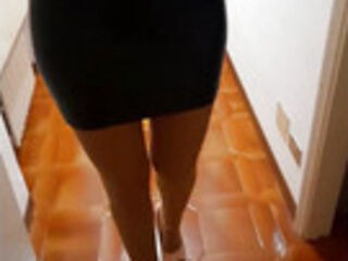 MILF with Extreme High Heels and Pantyhose Walking