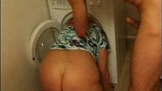 French mature Brigitte in the washing machine