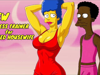 Wife Cheats on Her Husband with a Fitness Trainer. Cartoon. Simpsons Parody