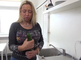 Naughty German Mom Playing With A Cucumber - MatureNL