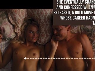Awesome beauty Margot Robbie flashed her tits while doing some nude scenes
