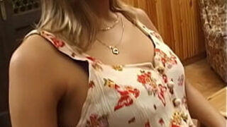 Husband watches wife