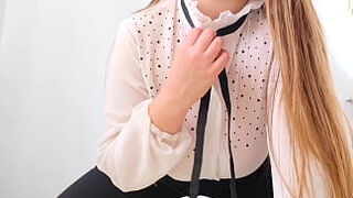 Sexy student with huge tits decided to make an amateur video when she returned home from college