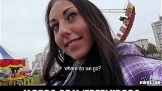 Perky Czech teen is fingered and fucked then squirts in public