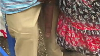 Huge! Big Black Dick Flash in Public Bus Stop