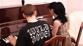 Mature Horny Piano Tutor Fucking Her Student
